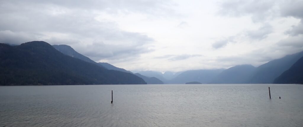 View up the Pitt Lake Valley from the Pitt River Bridge