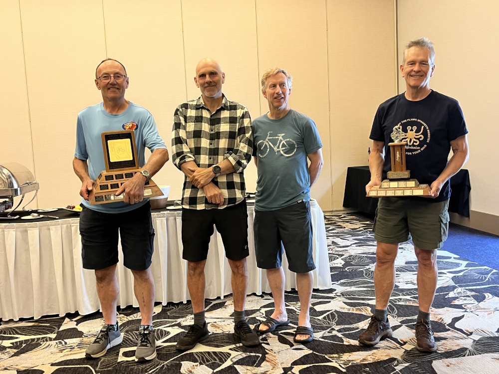 "Weakend Warriors" Fleche team with Gordon Bisaro Trophy and M&M Trophy