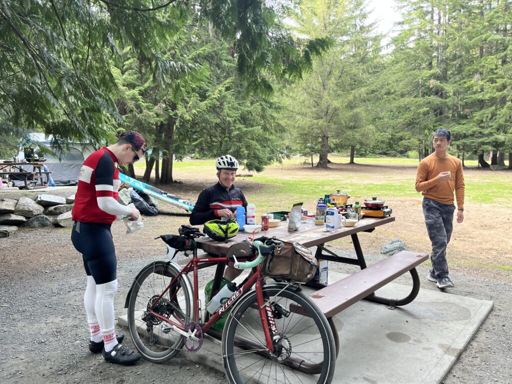 Mike Gottlieb and Cameron Smith at a picnic table