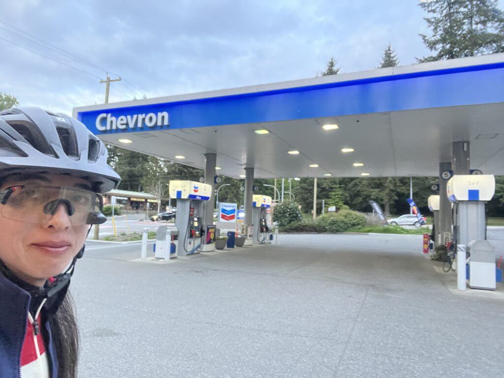 Chevron station at Crescent Beach