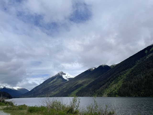 lake and mountains and clouds