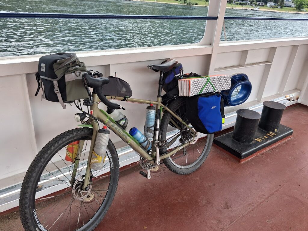 Bobs bike on the ferry