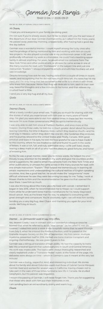 Gerry Pareja's Memorial - October 15, 2026