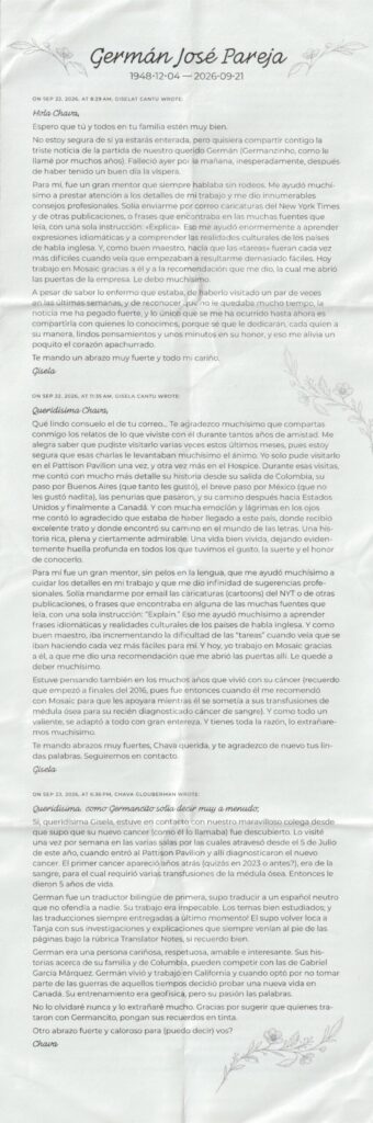 Gerry Pareja's Memorial - October 15, 2026